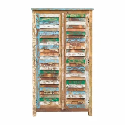 Made in Meubles Armoire<Armoire à  lattes en bois coloré Ethnik