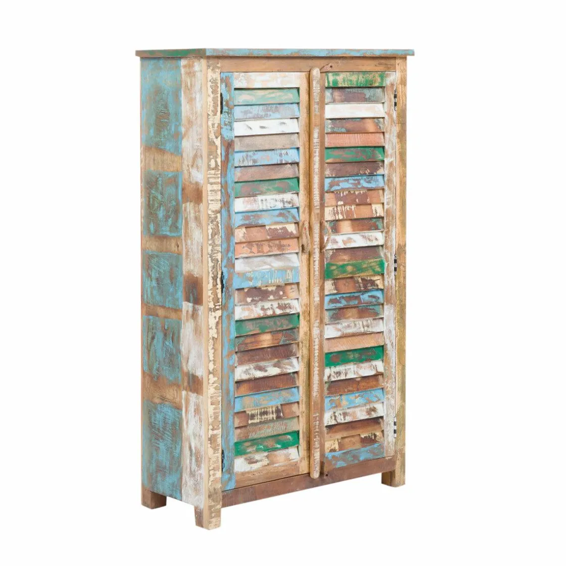 Made in Meubles Armoire<Armoire à lattes en bois coloré Ethnik