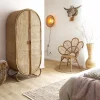 Made in Meubles Armoire<Armoire arrondie en rotin 4 étagères Rim