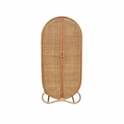 Made in Meubles Armoire<Armoire arrondie en rotin 4 étagères Rim