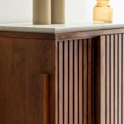 Made in Meubles Armoire<Armoire en bois d'acacia et terrazzo Kaelis