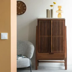 Made in Meubles Armoire<Armoire en bois d'acacia et terrazzo Kaelis