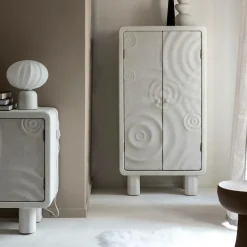 Made in Meubles Armoire|Meuble De Rangement<Armoire en bois effet béton blanc Danaé