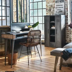 Made in Meubles Armoire<Armoire en métal noir 2 portes Locker