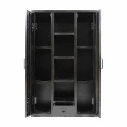 Made in Meubles Armoire<Armoire en métal noir 2 portes Locker