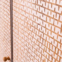 Made in Meubles Armoire<Armoire sculpté en bois de manguier et métal Luz