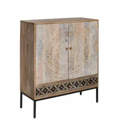 Made in Meubles Armoire<Armoire sculptée en bois de manguier Marc