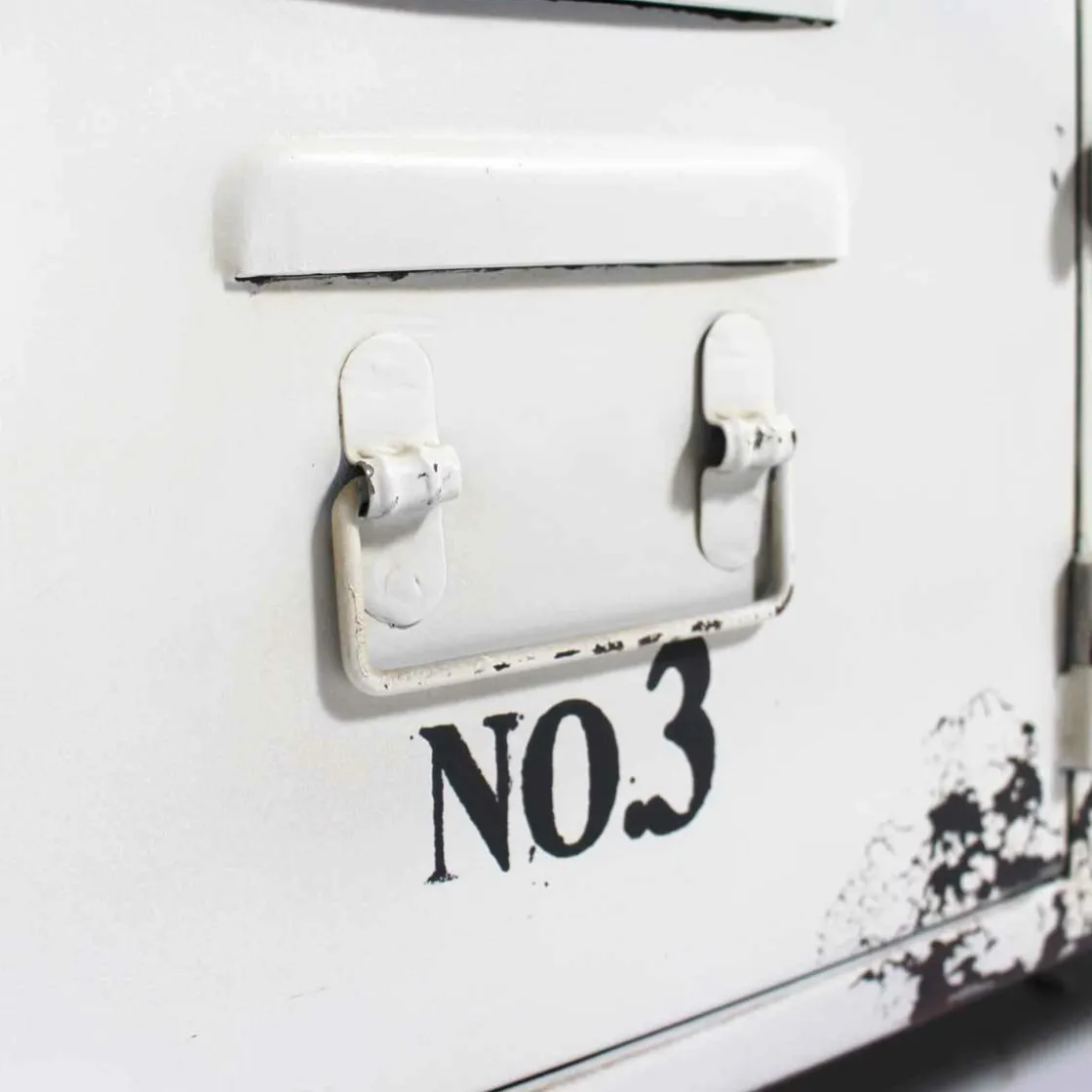 Made in Meubles Banc<Banc avec rangement en métal blanc Félicie