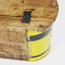 Made in Meubles Banc<Banc coffre en bois et métal recyclé Victorine