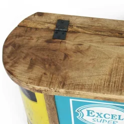 Made in Meubles Banc<Banc coffre en bois et métal recyclé Victorine