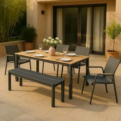 Made in Meubles Chaise De Jardin<Banc en aluminium gris Apollon