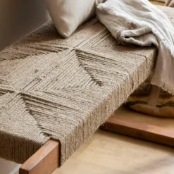 Made in Meubles Banc<Banc en bois d'acacia et laine Marietta