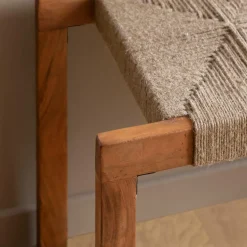 Made in Meubles Banc<Banc en bois d'acacia et laine Marietta