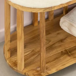 Made in Meubles Banc<Banc en bois d'acacia et tissu Orane