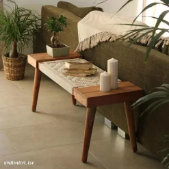 Made in Meubles Banc<Banc en bois de manguier tissage Bertille