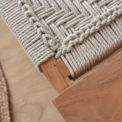 Made in Meubles Banc<Banc en bois de manguier tissage Bertille