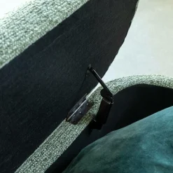 Made in Meubles Banc<Banc en bois de pin et tissu bouclette  vert Nério