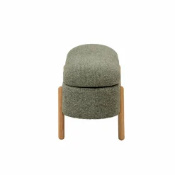 Made in Meubles Banc<Banc en bois de pin et tissu bouclette  vert Nério