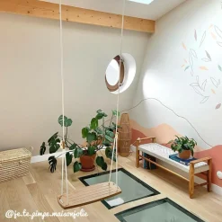 Made in Meubles Banc<Banc en bois de teck et tissu Pénélope