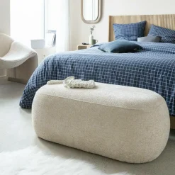 Made in Meubles Banc<Banc en tissu écru Lola