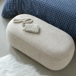 Made in Meubles Banc<Banc en tissu écru Lola