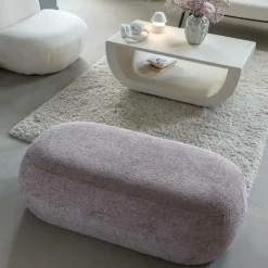 Made in Meubles Banc<Banc en tissu lilas Lola