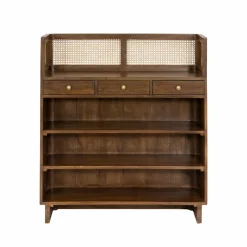 Made in Meubles Meuble Bar<Bar en bois de manguier et cannage Remick