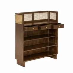 Made in Meubles Meuble Bar<Bar en bois de manguier et cannage Remick