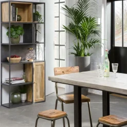 Made in Meubles Bibliothèque<Bibliothèque en bois de manguier et métal Locker