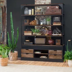 Made in Meubles Bibliothèque<Bibliothèque en bois de manguier Niniss