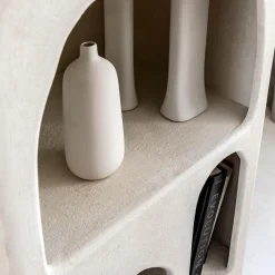 Made in Meubles Bibliothèque|Etagère<Bibliothèque en bois effet béton blanc Danaé