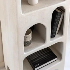 Made in Meubles Bibliothèque|Etagère<Bibliothèque en bois effet béton blanc Danaé