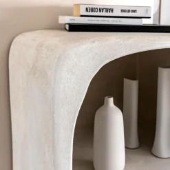 Made in Meubles Bibliothèque|Etagère<Bibliothèque en bois effet béton blanc Danaé