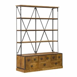 Made in Meubles Bibliothèque<Bibliothèque en métal et bois de manguier Marcel