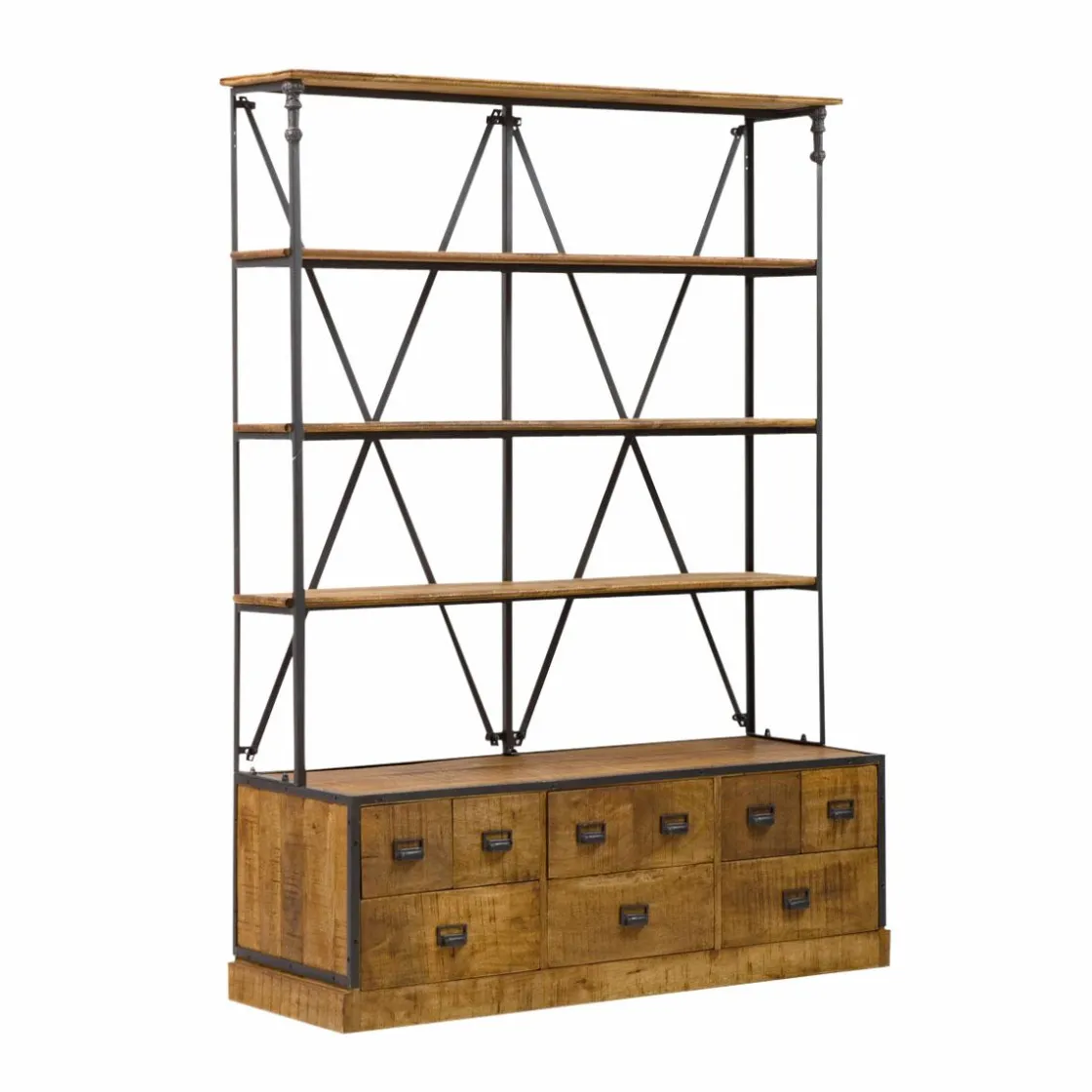 Made in Meubles Bibliothèque<Bibliothèque en métal et bois de manguier Marcel