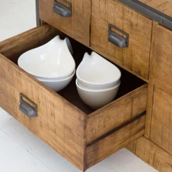 Made in Meubles Bibliothèque<Bibliothèque en métal et bois de manguier Marcel