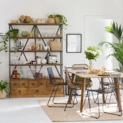 Made in Meubles Bibliothèque<Bibliothèque en métal et bois de manguier Marcel