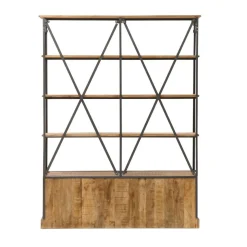 Made in Meubles Bibliothèque<Bibliothèque en métal et bois de manguier Marcel