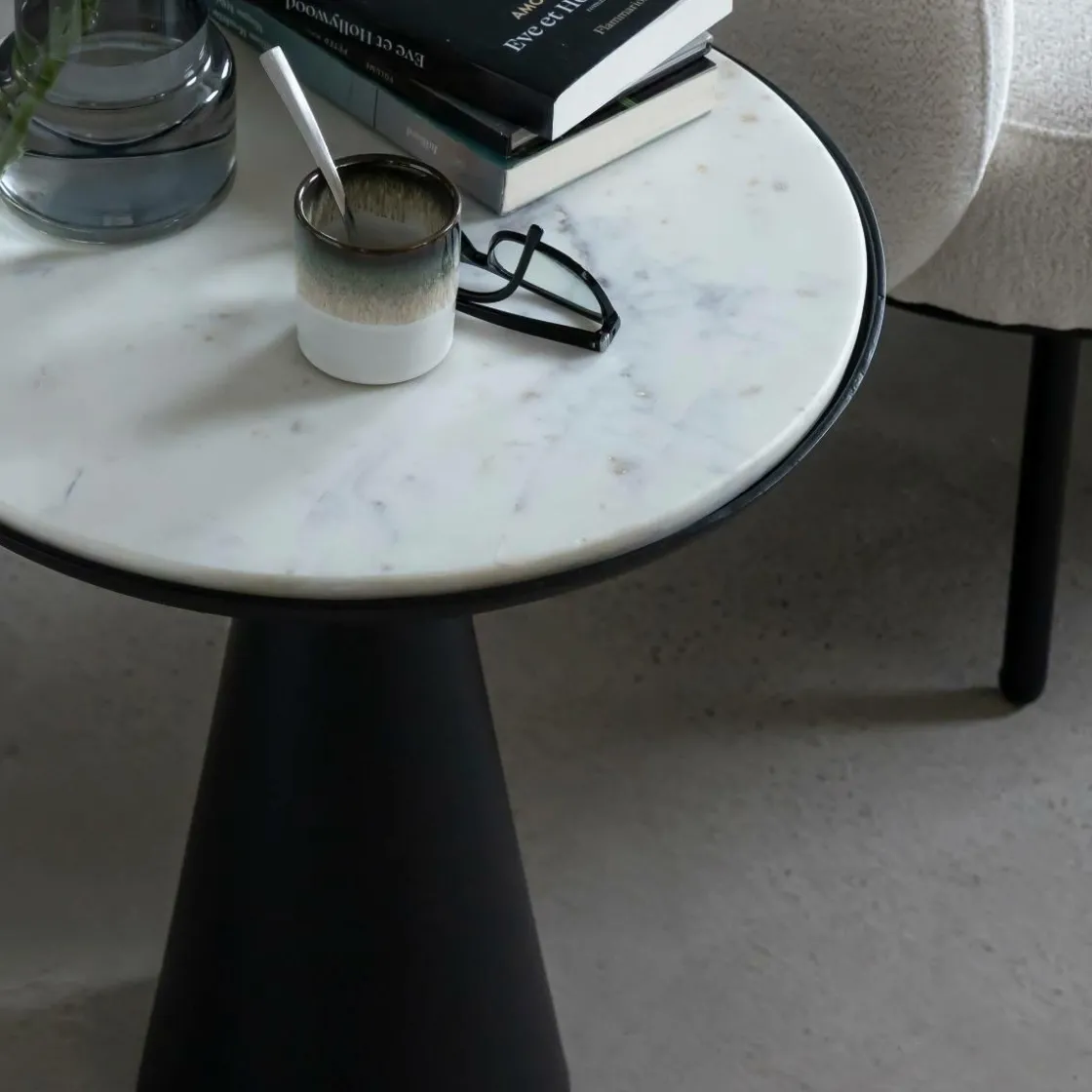 Made in Meubles Bout De Canapé & Sellette<Bout de canapé en aluminium et marbre Marceau