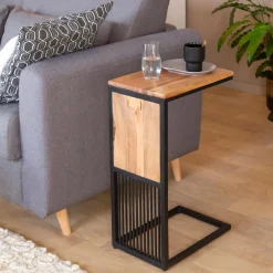 Made in Meubles Bout De Canapé & Sellette<Bout de canapé en bois d'acacia et métal Mattia