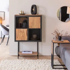 Made in Meubles Bout De Canapé & Sellette<Bout de canapé en bois d'acacia et métal Mattia