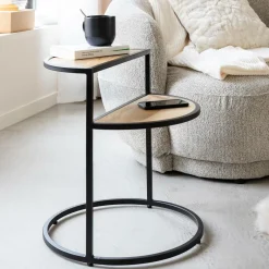 Made in Meubles Bout De Canapé & Sellette<Bout de canapé en bois de manguier et métal Maelle