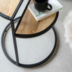 Made in Meubles Bout De Canapé & Sellette<Bout de canapé en bois de manguier et métal Maelle