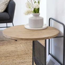 Made in Meubles Bout De Canapé & Sellette<Bout de canapé en bois de sapin et métal Denise