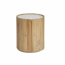 Made in Meubles Bout De Canapé & Sellette<Bout de canapé en bois de manguier et marbre Moana