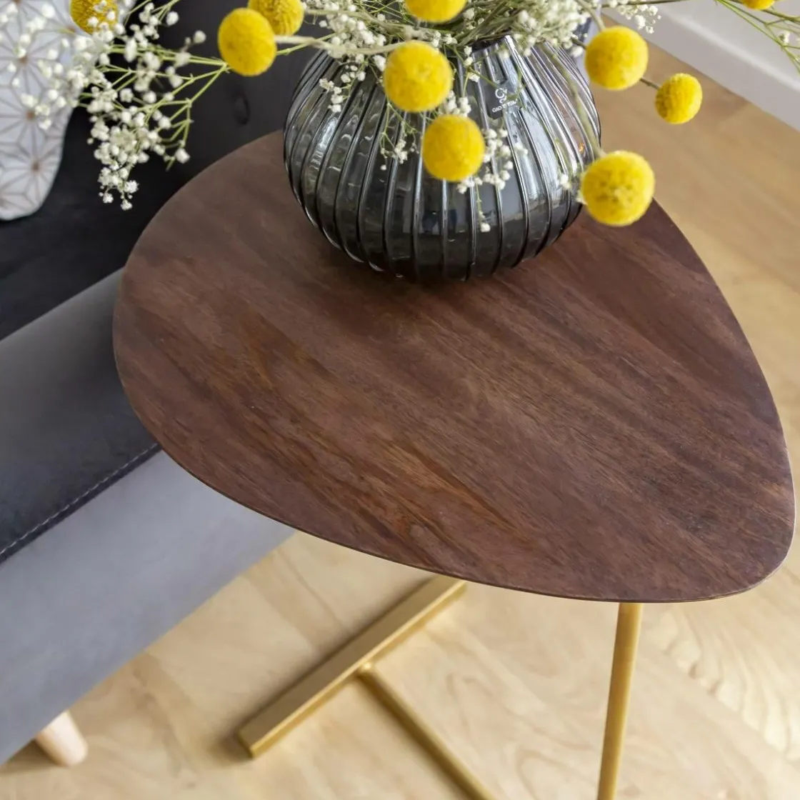 Made in Meubles Bout De Canapé & Sellette<Bout de canapé en bois de manguier et métal Léon