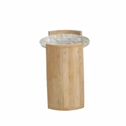 Made in Meubles Bout De Canapé & Sellette<Bout de canapé en bois de manguier et marbre Isabella