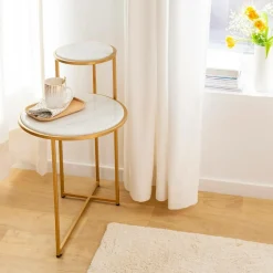 Made in Meubles Bout De Canapé & Sellette<Bout de canapé en marbre Rosita