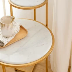 Made in Meubles Bout De Canapé & Sellette<Bout de canapé en marbre Rosita