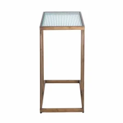 Made in Meubles Bout De Canapé & Sellette<Bout de canapé en métal doré et verre Léa